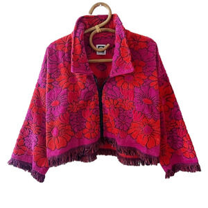 Textile story – floral bomb towel, jacket Handmade OOAK